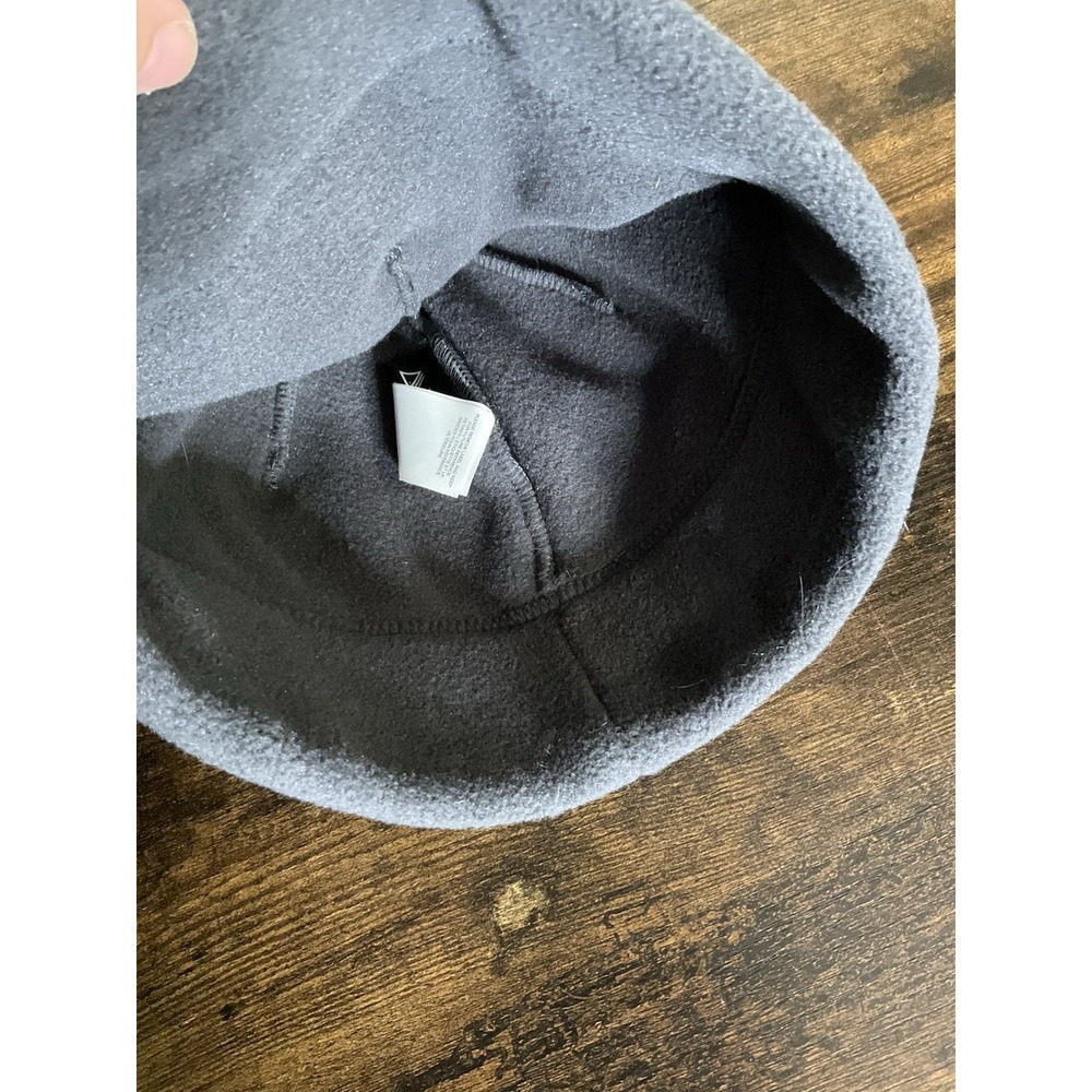 North Face Fleece Beanie Hat Gray Unisex Sz Large Polartec - Picture 2 of 3